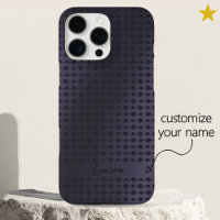 Elegant Purple Blue Dots Line Pattern Custom Name