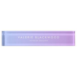 Elegant Purple Blue Ombre Nameplate