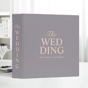 Elegant Purple Blush Bold Wedding Typography Binder