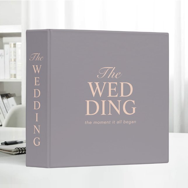 Elegant Purple Blush Bold Wedding Typography Binder (Creator Uploaded)