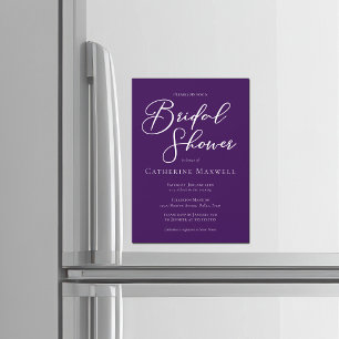 Elegant Purple Bridal Shower Personalized Magnetic Invitation