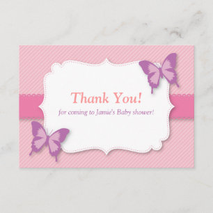 Elegant Purple butterfly thank you baby shower Card