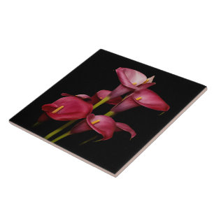 Elegant Purple Calla Lilies Tile