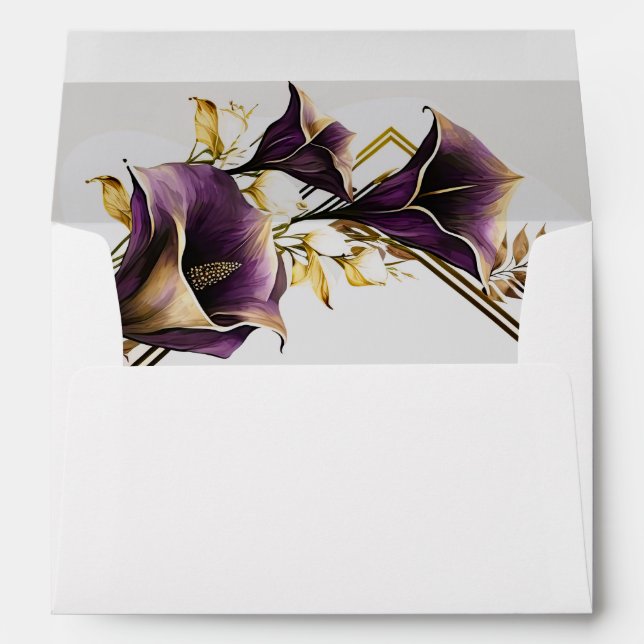 Elegant Purple Calla Lily RSVP Envelope (Back (Bottom))