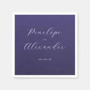 Elegant Purple Calligraphy Napkin