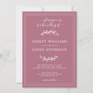 Elegant Purple Cassis Wedding invitation
