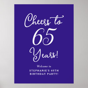 Elegant Purple Cheers to 65 Years 65th Birthday Poster