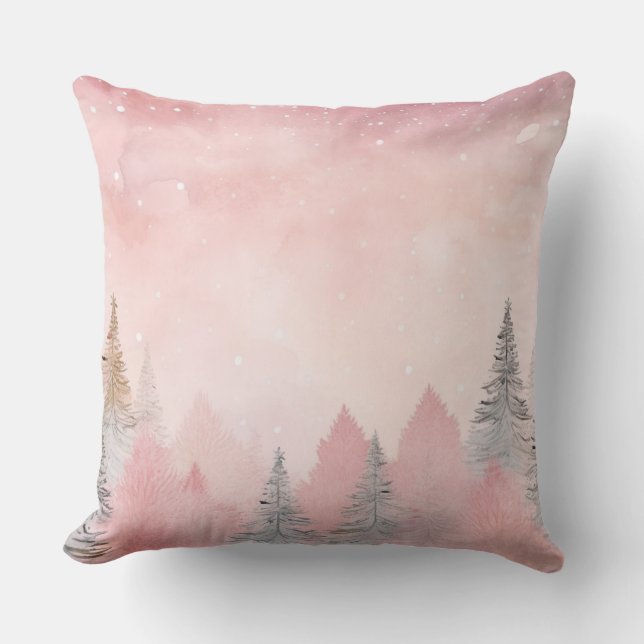 Elegant Purple Christmas Throw Pillow  (Front)