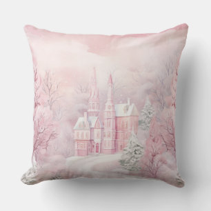 Elegant Purple Christmas Throw Pillow 