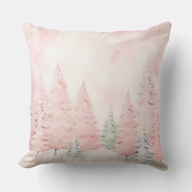 Elegant Purple Christmas Throw Pillow  (Front)
