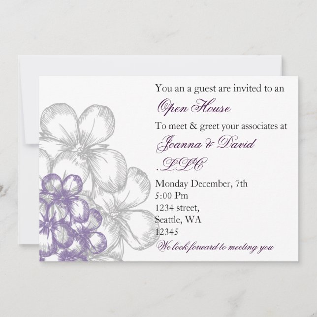elegant purple Corporate party Invitation (Front)