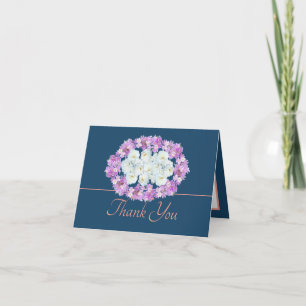 Elegant Purple Crocuses and White Roses Thank You Card