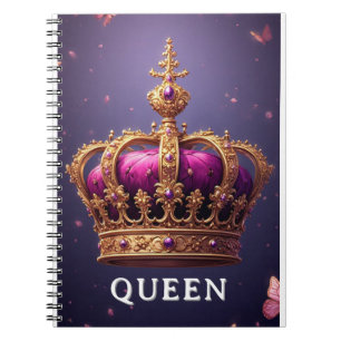 Elegant Purple Crown With Gold Embellishments Notebook