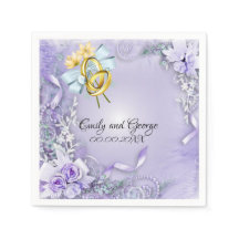 Elegant Purple Customisable Wedding Paper