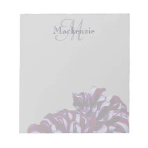 Elegant purple dahlia flowers monogram custom name notepad