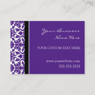 Elegant Purple Damask Business Cards