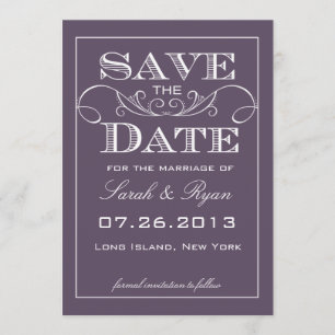 Elegant Purple Enregistrer la date Faire-part phot