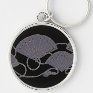 Elegant Purple Fan Keychain