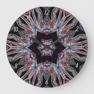 Elegant Purple Faux Gemstone Design Large Clock