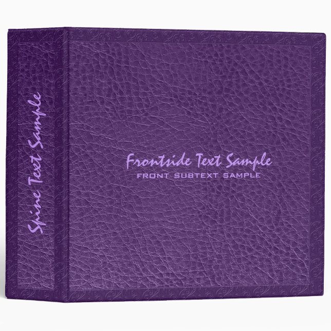 Elegant Purple Faux Vintage Leather Look Binder (Front/Spine)