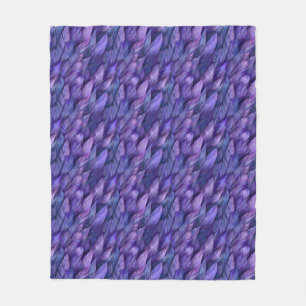 Elegant purple feathers fleece blanket