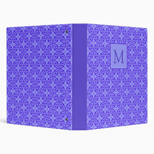 Elegant Purple Filigree Pattern Monogram Binder