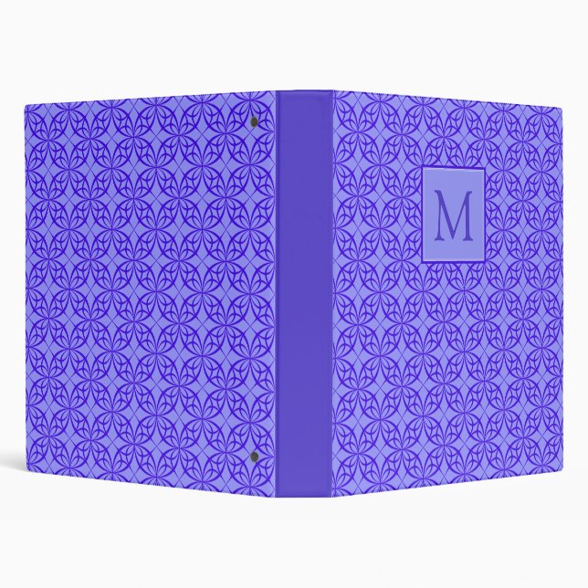 Elegant Purple Filigree Pattern Monogram Binder (Background)