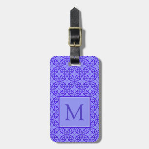Elegant Purple Filigree Pattern Monogram Luggage Tag