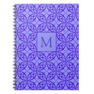 Elegant Purple Filigree Pattern Monogram Notebook