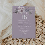 Elegant Purple Floral 18th Birthday Party Invite<br><div class="desc">Elegant Purple Floral 18th Birthday Party Invite Invitation

Perfect card for your special occasion

 Matching collection in Niche and Nest store. Design courtesy of: https://www.etsy.com/shop/SmallHouseBigPony</div>