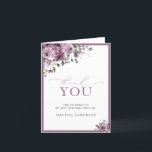Elegant Purple Floral 90th Birthday Thank You Card<br><div class="desc">Elegant Purple Floral 90th Birthday Thank You. Most lettering is editable - click the "Customize Further" button to edit. Matching items are available.</div>