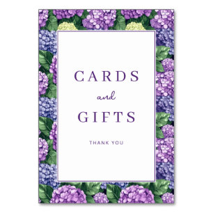 Elegant Purple Floral Border Table Number