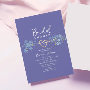 Elegant Purple Floral Bridal Shower Invitation