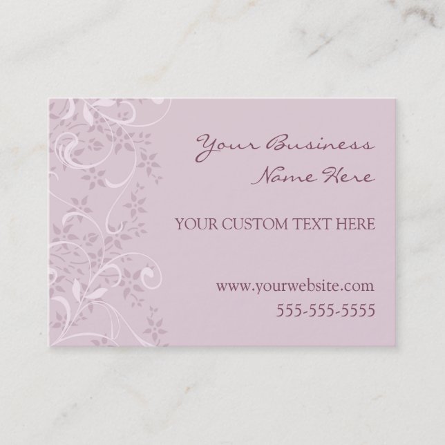 Elegant Purple Floral Business Cards (Front)