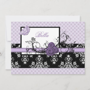 elegant purple floral Business Thank You Cards