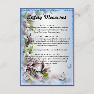 Elegant Purple Floral Butterfly Safety Measures Enclosure Card