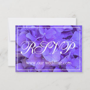 Elegant purple floral hydrangea RSVP Save The Date