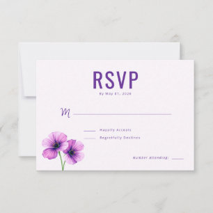 Elegant Purple Floral RSVP Card