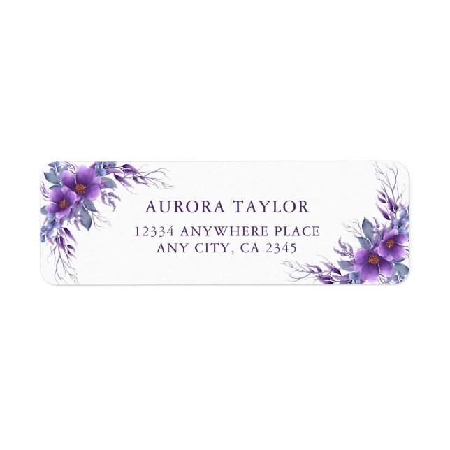 Elegant Purple Floral Rustic Wedding (Front)