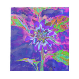Elegant purple floral sunflower notepad