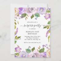 Elegant Purple Floral Surprise Birthday Party