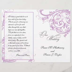 Elegant Purple Floral Wedding Program