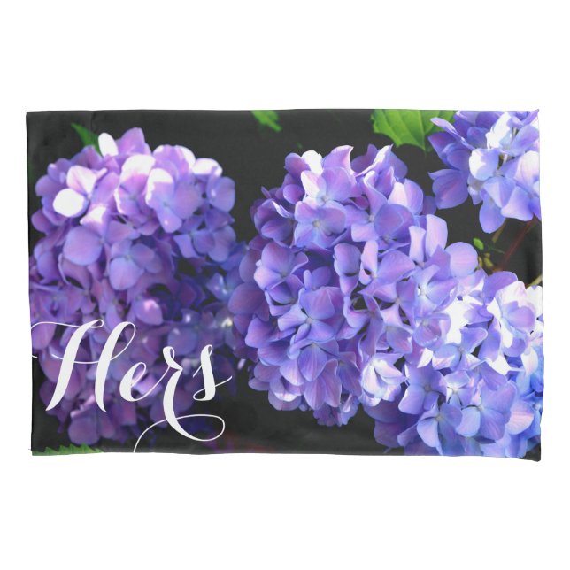Elegant purple florals purple flowers hydrangeas pillowcase (Front)