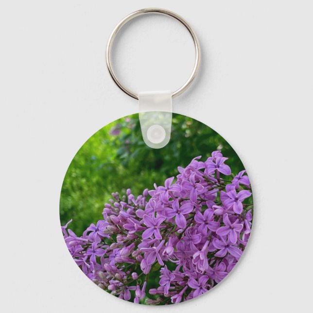 Elegant purple florals purple lilacs keychain (Front)
