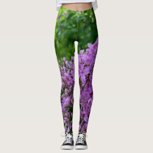 Elegant purple florals purple lilacs leggings