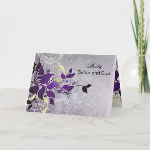 elegant purple flourish Business Thank You Cards