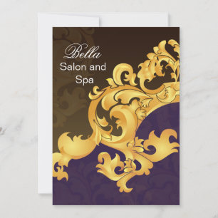elegant purple flourish Business Thank You Cards