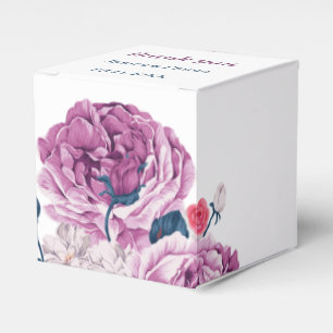 Elegant Purple Flower Personalized Wedding Favor Box