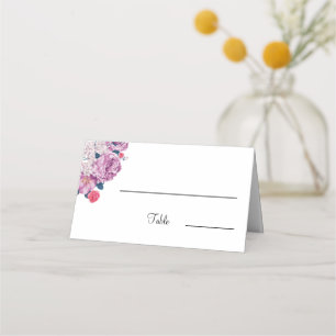 Elegant Purple Flower Personalized Wedding Table Place Card
