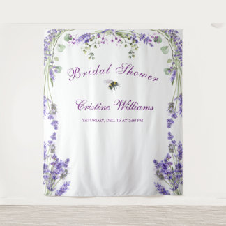 Elegant Purple Flowers Engagement Party Tapestry